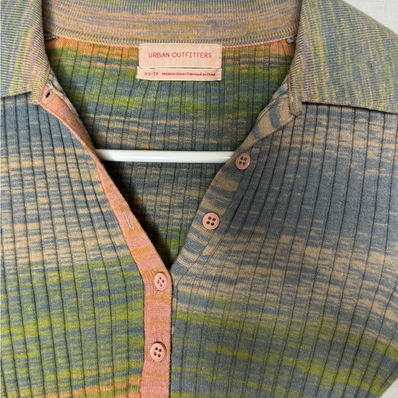 Urban Outfitters Womens Multicolor Ribbed Knit Top Fitted Sz XS Y2K ASO - Picture 7 of 9